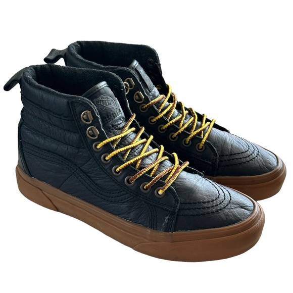 Vans Shoes - Vans Sk8-Hi MTE Black Gum Leather Men's Sneakers Size 6.5 Men 8 Women
